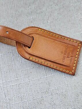 Vintage Louis Vuitton Name Tag Travel Tag Leather Luggage ID Made France